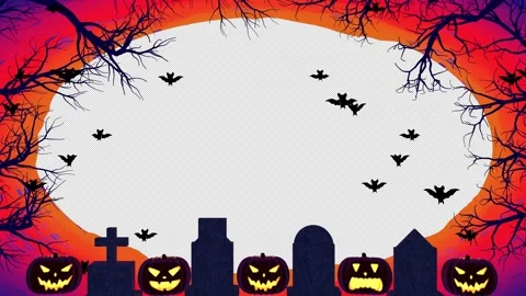 Halloween Frame With Alpha Stock Footage 251553905