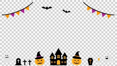 Halloween frame background (Jack O Lantern, ghost, etc.) Stock Illustration