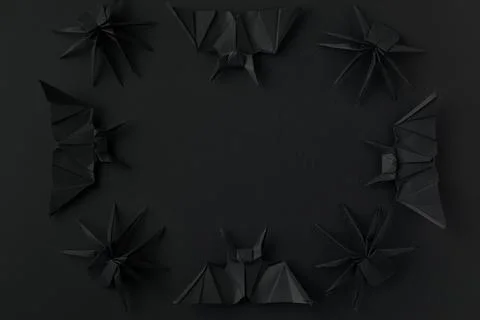 Halloween frame with bats Stock Photos
