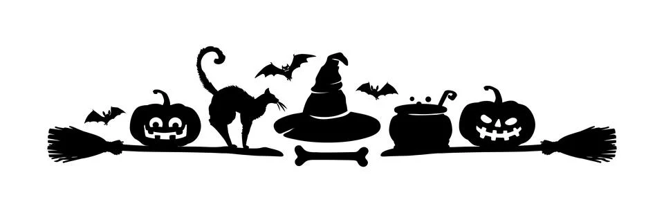 Halloween frame border and divider with pumpkins Stock Illustration