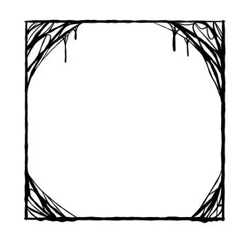 Halloween frame. Cobwebs border. Stock Illustration