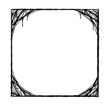 Halloween frame. Cobwebs border Stock Illustration