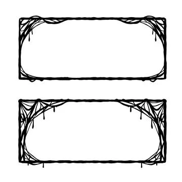 Halloween frame. Cobwebs border Stock Illustration