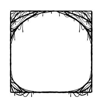 Halloween frame. Cobwebs border Stock Illustration