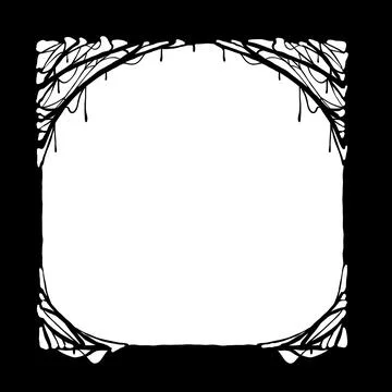 Halloween frame. Cobwebs border Stock Illustration