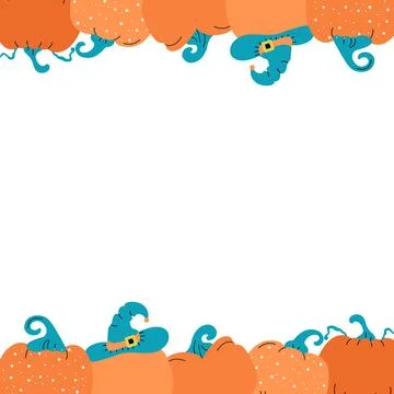 Halloween frame isolated vector illustration on the white background Stock Illustration
