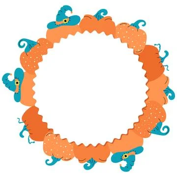 Halloween frame isolated vector illustration on the white background Stock Illustration