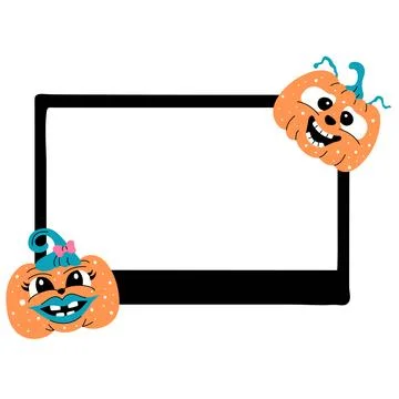 Halloween frame isolated vector illustration on the white background Stock Illustration