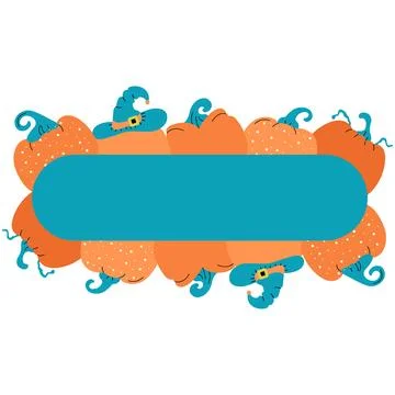 Halloween frame isolated vector illustration on the white background Stock Illustration