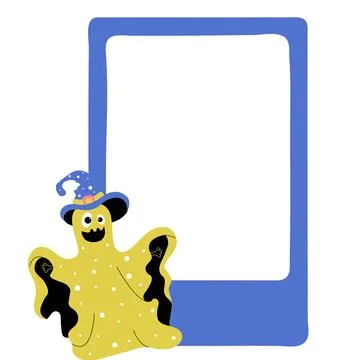 Halloween frame isolated vector illustration on the white background Stock Illustration
