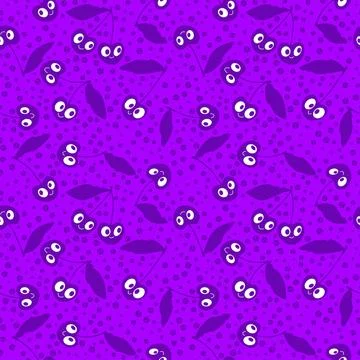 Halloween fruit monsters seamless cherry pattern for fabrics and linens Stock Illustration