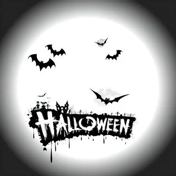 Halloween Full Moon Stock Illustration