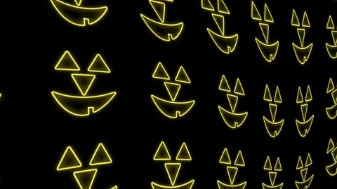Halloween, funny faces on a black background Video stock 71240363