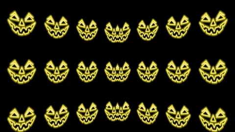 Halloween, funny faces on a black background Video stock 71241129