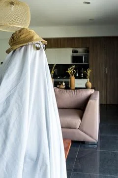 Halloween funny, not scary theme, white ghost, mexico latin america, mexico Stock Photos