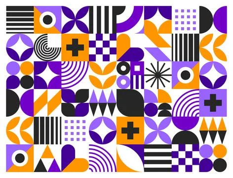 Halloween geometric abstract Bauhaus pattern 스톡 일러스트
