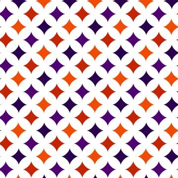 Halloween geometric pattern with orange and purple stars Stock Illustration