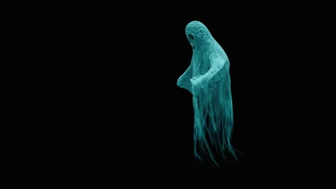 Halloween, Ghost, with Alpha matte. Stock Footage 150505215