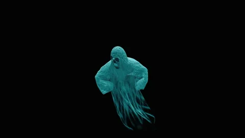 Halloween, Ghost, with Alpha matte. Stock Footage 150673886