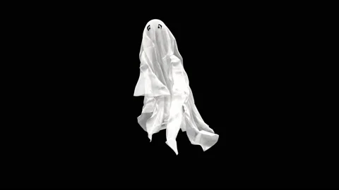 Halloween, Ghost, with Alpha matte. 库存影片 151543490