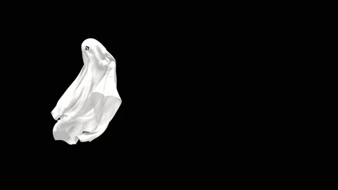 Halloween, Ghost, with Alpha matte. 库存影片 151784120