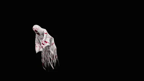 Halloween, Ghost, with Alpha matte. 库存影片 151785673