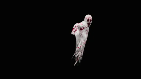 Halloween, Ghost, with Alpha matte. 库存影片 151921759