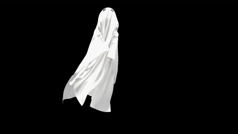 Halloween, Ghost, with Alpha matte. Stockbeeldmateriaal 152175001