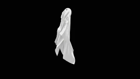 Halloween, Ghost, with Alpha matte. 库存影片 152175010