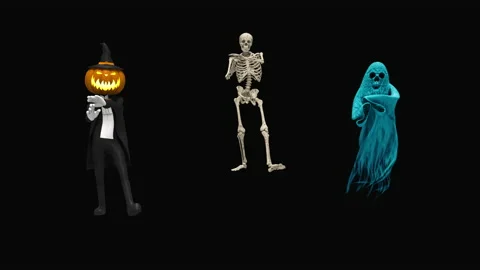 Halloween, Ghost, with Alpha matte. 库存影片 152848578