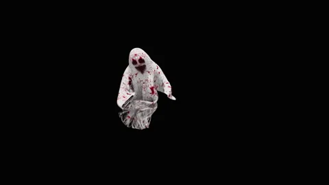 Halloween, Ghost, with Alpha matte. Stock Footage 153107587