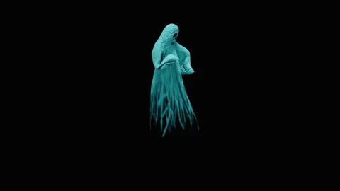 Halloween, Ghost, with Alpha matte. Vídeo Stock 153545994