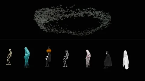 Halloween, Ghost, with Alpha matte. 库存影片 153866045