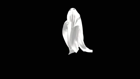 Halloween, Ghost, with Alpha matte. Stock Footage 153935651