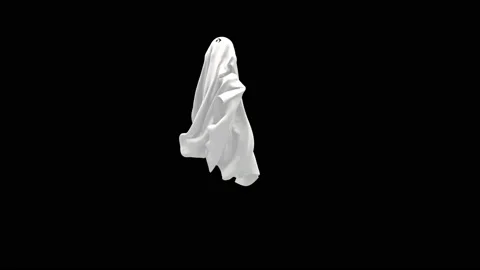 Halloween, Ghost, with Alpha matte. Stock Footage 154327984