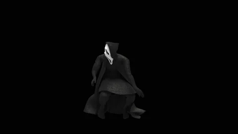 Halloween, Ghost, with Alpha matte. Stock Footage 154539117