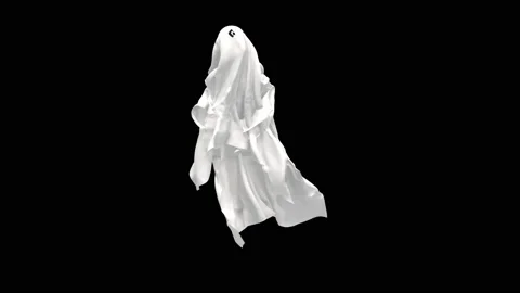 Halloween, Ghost, with Alpha matte. 库存影片 155678566