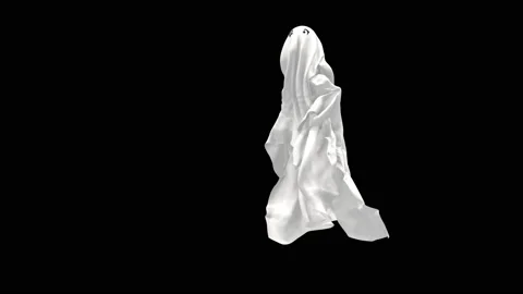 Halloween, Ghost, with Alpha matte. 库存影片 155678619