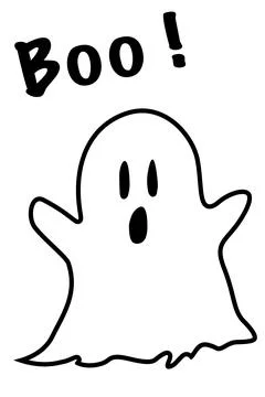 Halloween ghost and text boo. Isolated vector image Stock Illustration