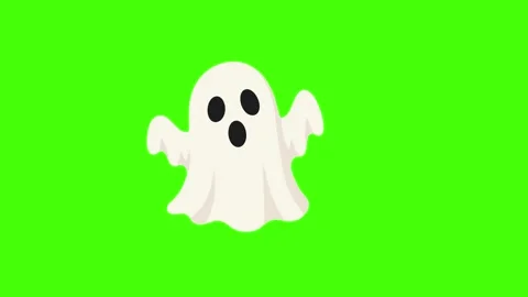 Halloween ghost animated spooky flying phantom floating in place on 4k gree.. 스톡 동영상 343774134