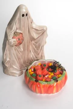 Halloween ghost &amp; candy corn Foto stock