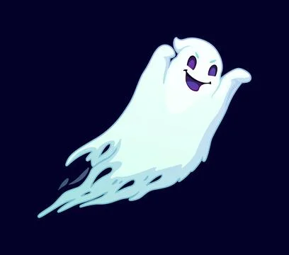 Halloween ghost cartoon character game icon Stock Illustration