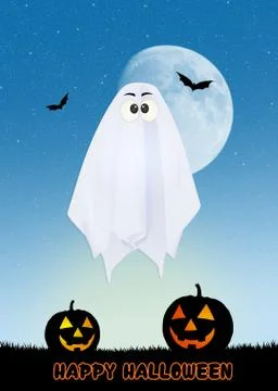 Halloween ghost cartoon Stock Illustration