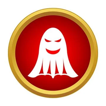 Halloween ghost character displaying spooky emblem concept Stock Illustration