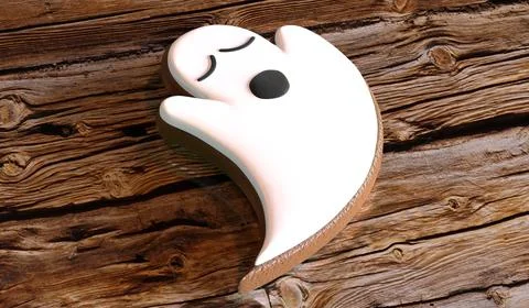 Halloween ghost cookie - 3D illustration Stock Illustration