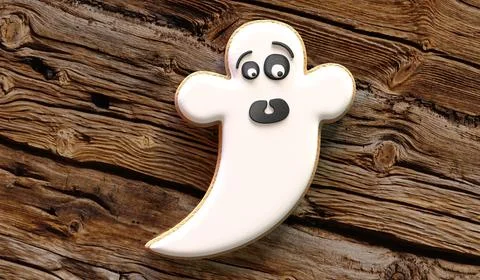 Halloween ghost cookie - 3D illustration Stock Illustration