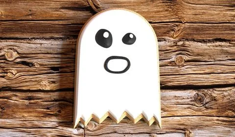Halloween ghost cookie - 3D illustration Stock Illustration