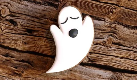 Halloween ghost cookie - 3D illustration Stock Illustration