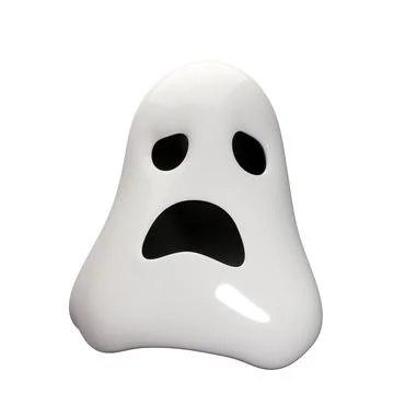 Halloween Ghost. Cute ghost character. Realistic 3d design Clipping path. Stock Illustration