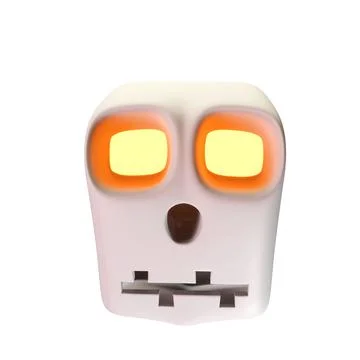 Halloween Ghost. Cute ghost character. Realistic 3d design Clipping path. Illustrazione stock